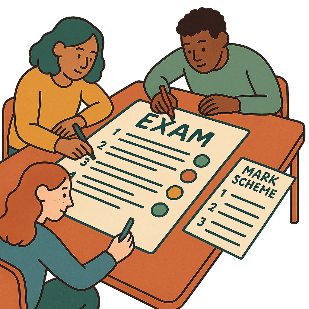 Group Work on Big Copies of Exam Questions diagram